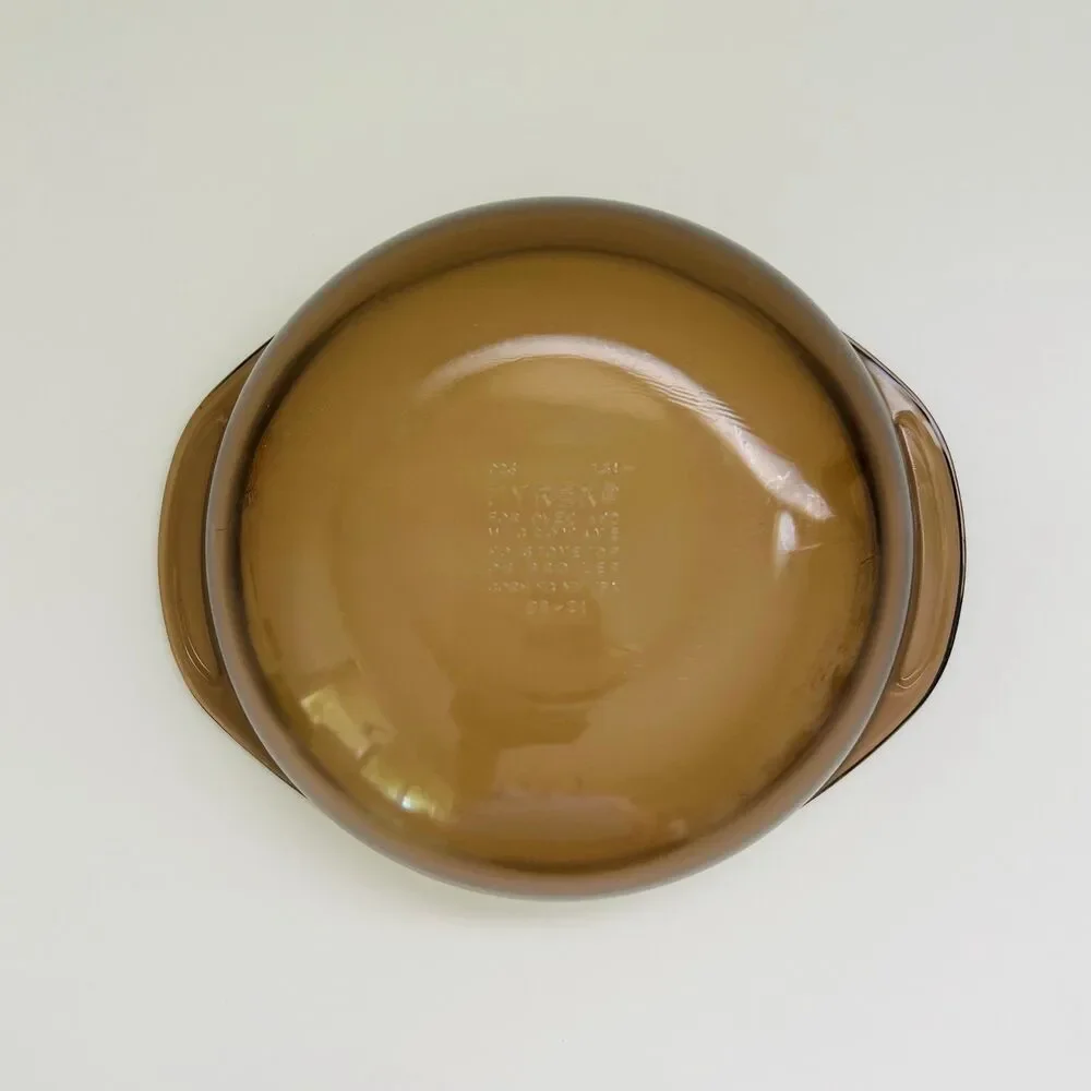 PYREX Amber Glass 023 Round 1.5L Casserole Baking Dish With Lid